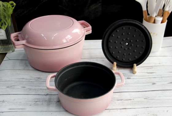 油漆された鋳鉄のスキーレット 2 in 1 ダブル オランダオーブンの炊飯器セット