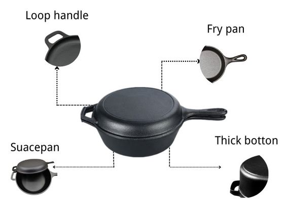 キャンプし、屋外の調理のための1の3.2Quart鋳鉄の小鍋鍋のカセロール2