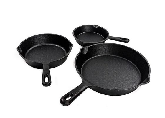 前に逆鉤、Sautéのために味をつけられる6/8/10インチの鋳鉄の小鍋はすべてのストーブを焼く