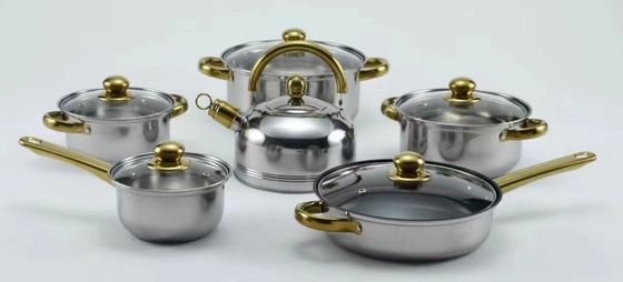 非棒のステンレス鋼の調理器具の鍋食品等級6部分のセットの歪むこと