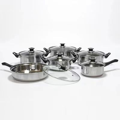 非棒のステンレス鋼の調理器具の鍋食品等級6部分のセットの歪むこと