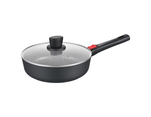 ガラスふたの黒の大きく深い皿Aluminumpot 28cm