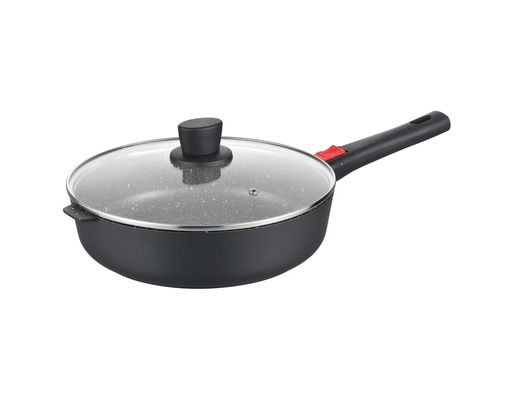 ガラスふたの黒の大きく深い皿Aluminumpot 28cm