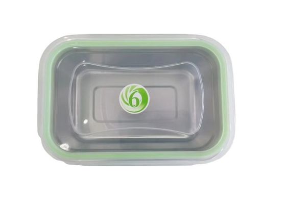 透明なプラスチック蓋付きの18cmの再利用可能なステンレス鋼容器