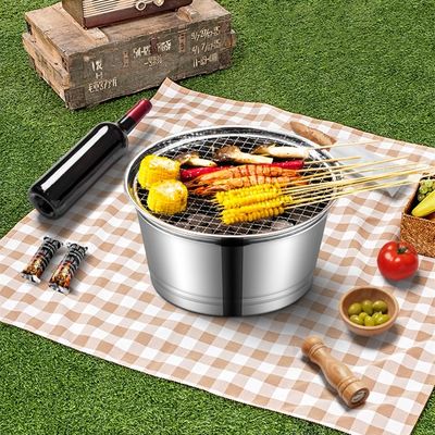 ポータブル BBQ 焼き炉 ステンレス鋼 29cm キャンプ用