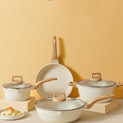 10点の不粘性アルミポット 石器ポットセット