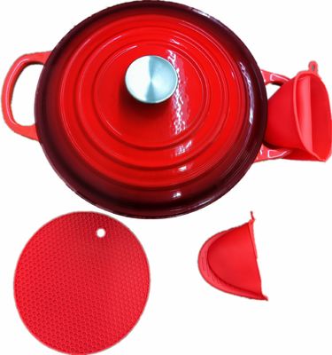 キッチン必需品: シリコン 耐熱オーブンミット &amp; ポットホルダーセット