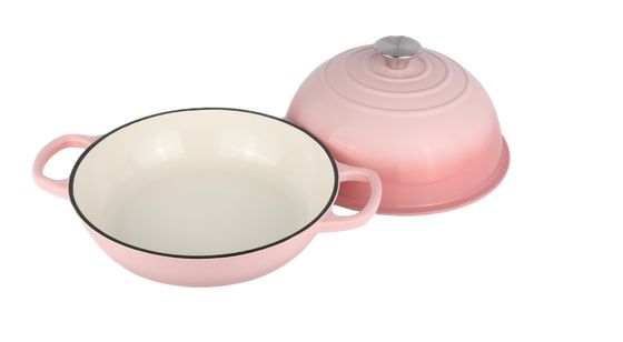 6QT ピンクエナメルド 鋳鉄 オランダ オーブン スタイリッシュ&amp;機能