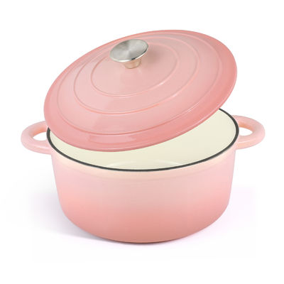 5.5Qt エナメリド 鋳鉄 オランダ オーブン - パン&amp;酸っぱい粉を焼くのに最適 オーブン安全