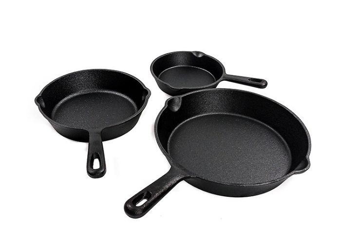 前に逆鉤、Sautéのために味をつけられる6/8/10インチの鋳鉄の小鍋はすべてのストーブを焼く